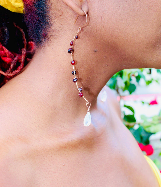 Shekese Earrings - Garnet