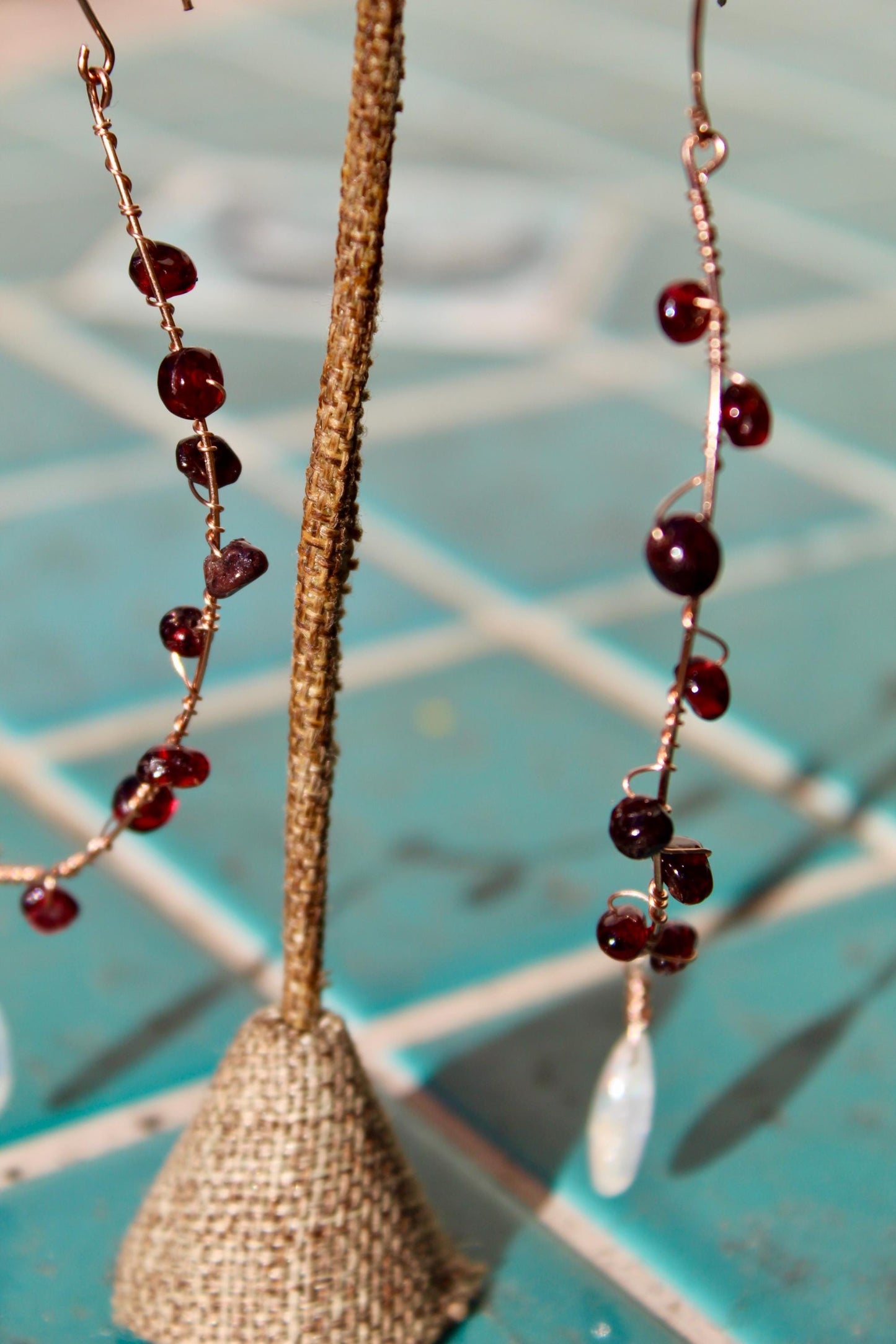 Shekese Earrings - Garnet